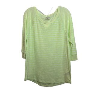 Calvin Klein Top Womens size XL Performance burnout green white striped